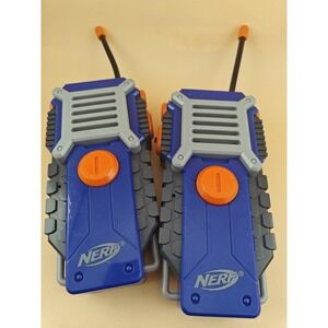 Nerf Walkie Talkies Kids Two Way Radio Set Blue Handheld Pair Used
